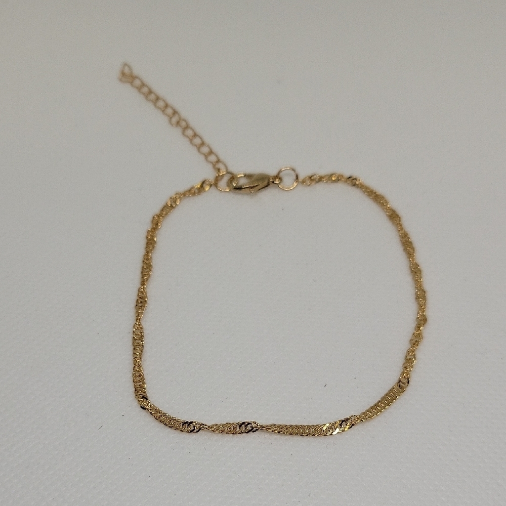 Gold Tone Chain 7.5" + 2" Extension Bracelet